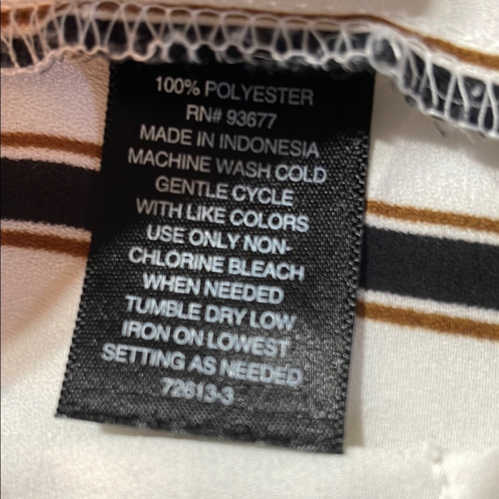 Worthington Sleeveless Button-Down Shirt Pockets Striped Black & White Large - Picture 14 of 14
